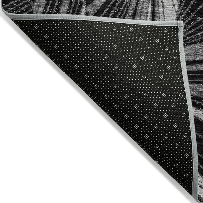 Tapis intérieur et extérieur lavable noir et gris 8 pi x 10 pi