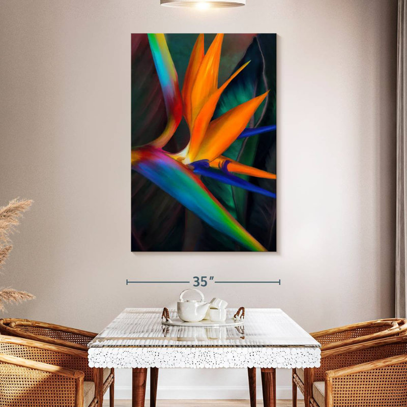 Harnek, oiseaux colorés du paradis, H 24 po x l 16 po