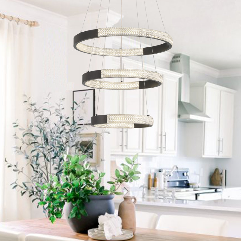 Knuth 3 - Light LED Chandelier, Black