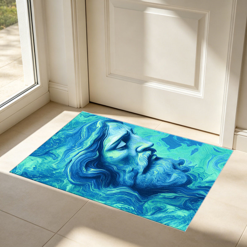 Blue Green Marble carpet-easy to clean, machine-washable, soft and comfortable; suitable for door mats, kitchens, living rooms, bedrooms, corridors, and laundry areas. Easy to clean, durable carpet for home decoration.