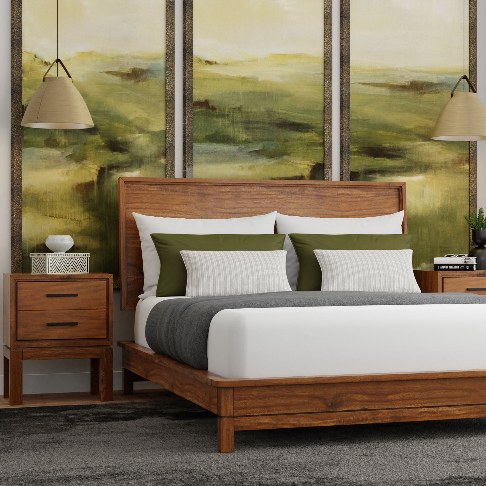 Wrightia Mahogany Nightstand, Honey Maple