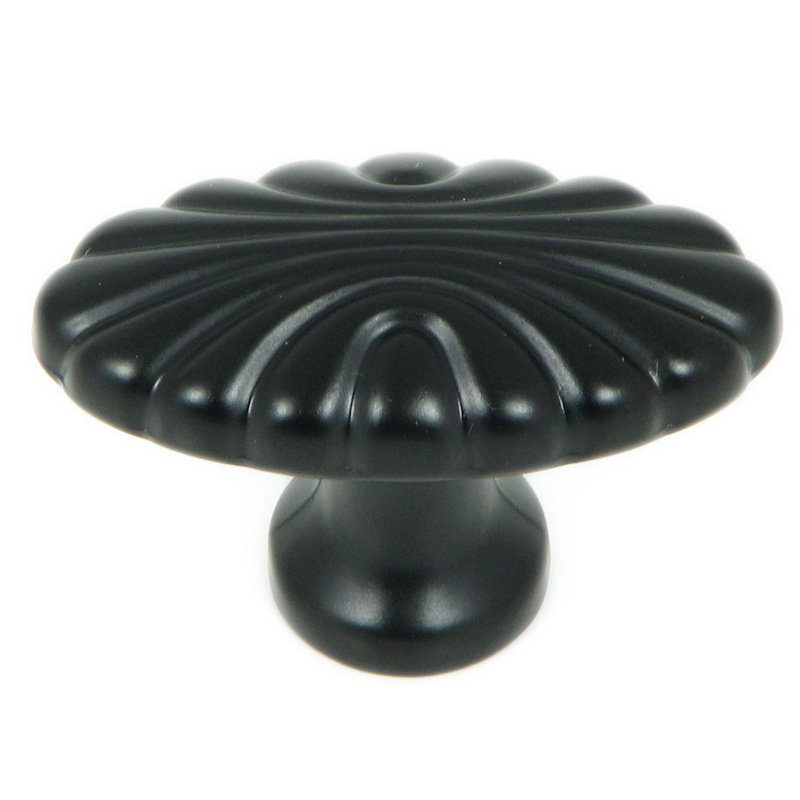 Matte Black Oval Zinc Alloy Cabinet Knob Set