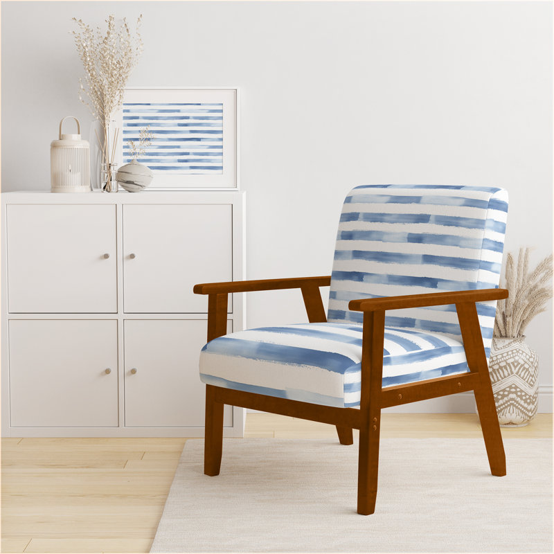Chaise rembourrée Modern, Accoudoirs carrés bruns