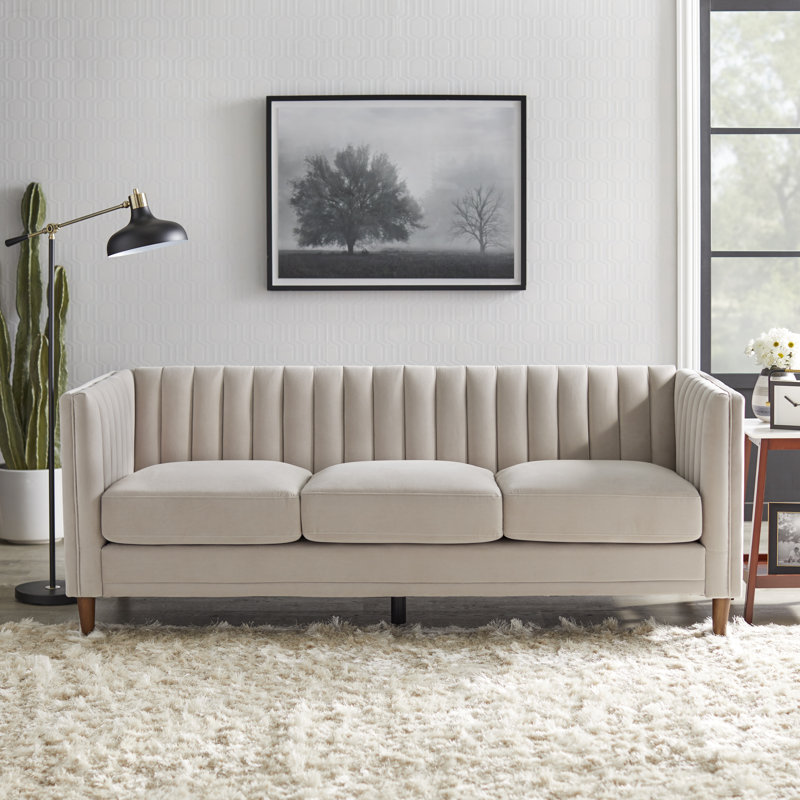 Canapé à accoudoirs tuxedo 80,3" Marlando, Taupe