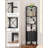 62-Inch Tall 4-Tier Corner Bookshelf With Cabinet, X-Shaped & Diamond Design For Living Room Storage-819901851