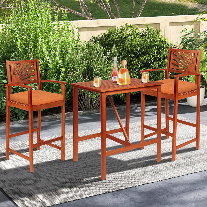 Outdoor 3'' Dining Chair Seat Cushion, Orange