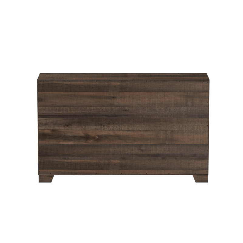 Kayna 59" Wide Rustic 6-Drawer Dresser in Brown