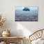 Arbre bleu et fleurs roses sur fond clair de lune, art mural sur toile-2063882448