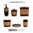 Dorina Bathroom Accessories Set of 6 Wally Collection with Polyresin Finish for Bathroom or Christmas Decor
