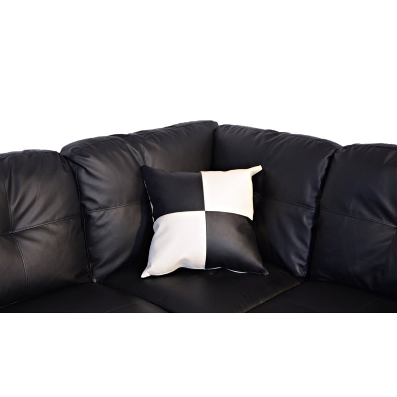 Ensemble de canapé modulaire 3 pièces, canapé en similicuir faisant face à gauche avec repose-pieds avec rangement gratuit