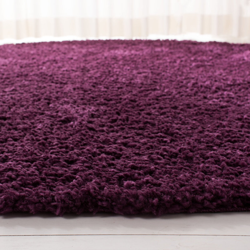 Brittney Performance solid color shag rug, Carré 3 pi, Purple