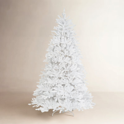 The Holiday Aisle® Dunhill Fir White Tree with Clear Lights