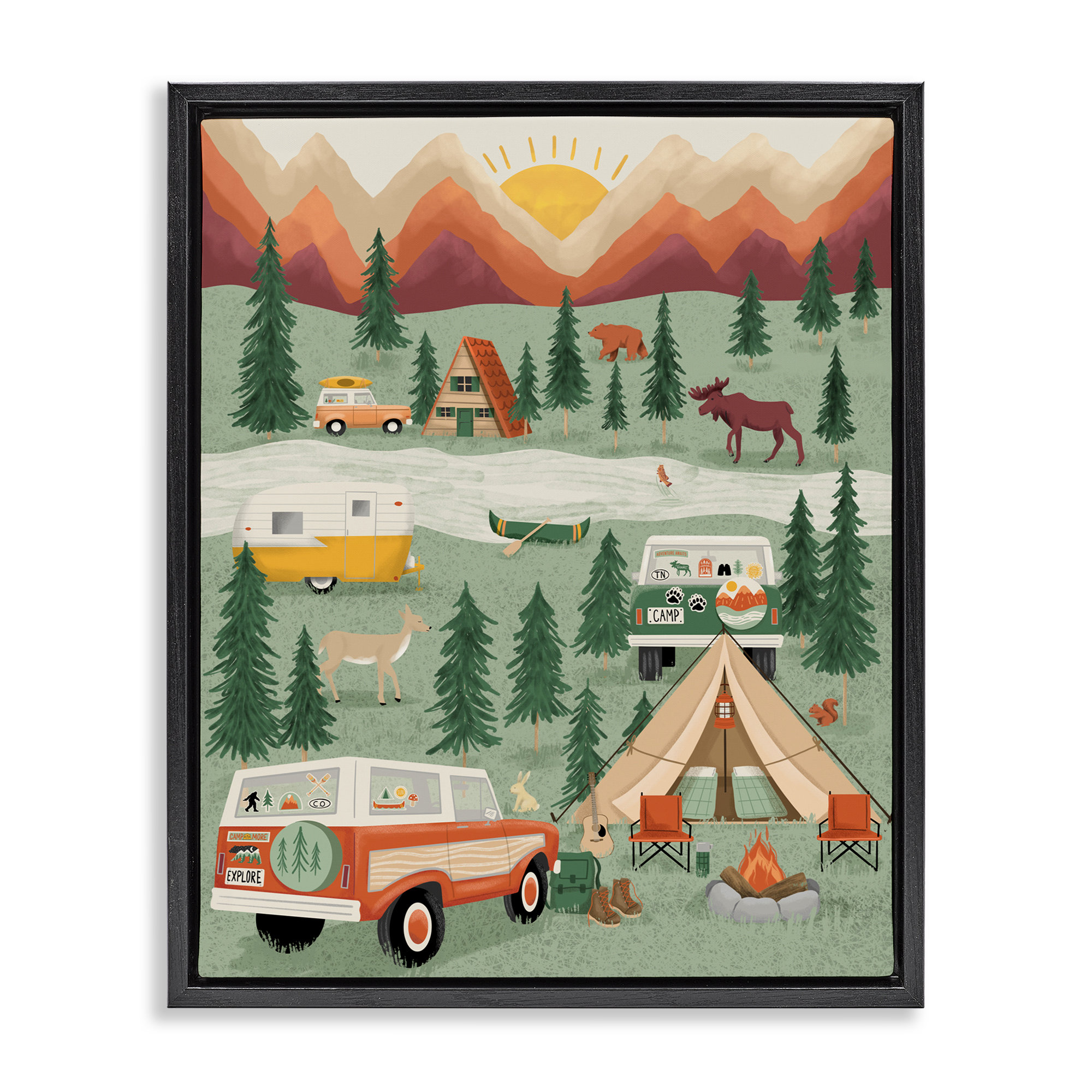 Union Rustic Great Outdoors Campground Floating Frame, design by Jilly ...