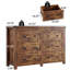 Commode double à 6 tiroirs Jaretssi l 42,7 pi, commode avec poignée carrée en métal-28945766