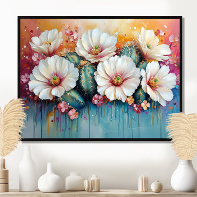 Cactus rose et blanc - Cactus, art mural