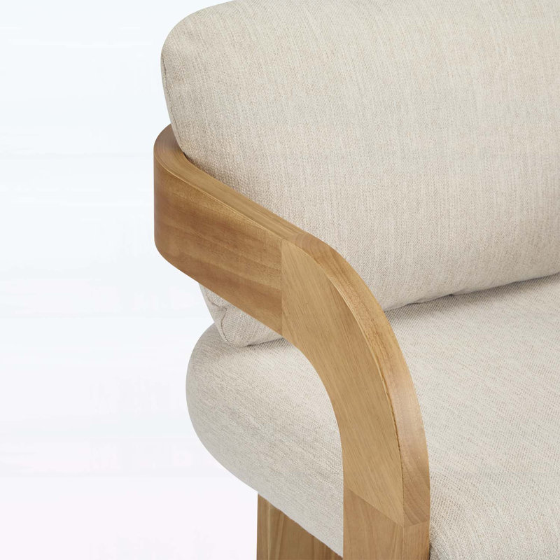 Ensemble de 2 chaises d'appoint élégantes avec dossier coussiné, structure en bois pour une assise confortable, Beige