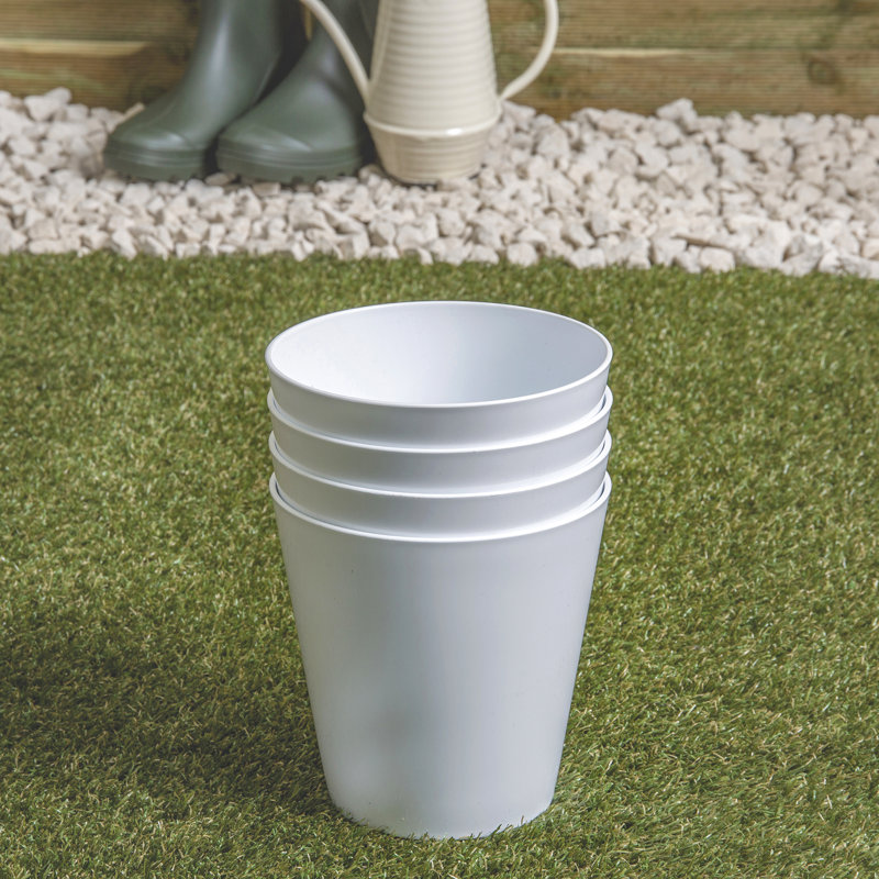 Wham Studio Round Planter Cover, White, 16cm H x 16cm W x 16cm D