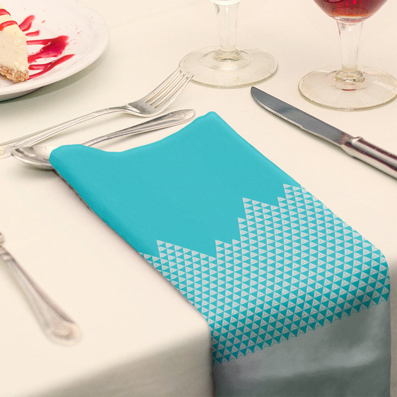Serviette de coton à motif mountain, H 0,1 po x l 10 po x P 10 po, Bleu sarcelle, Sergé de coton