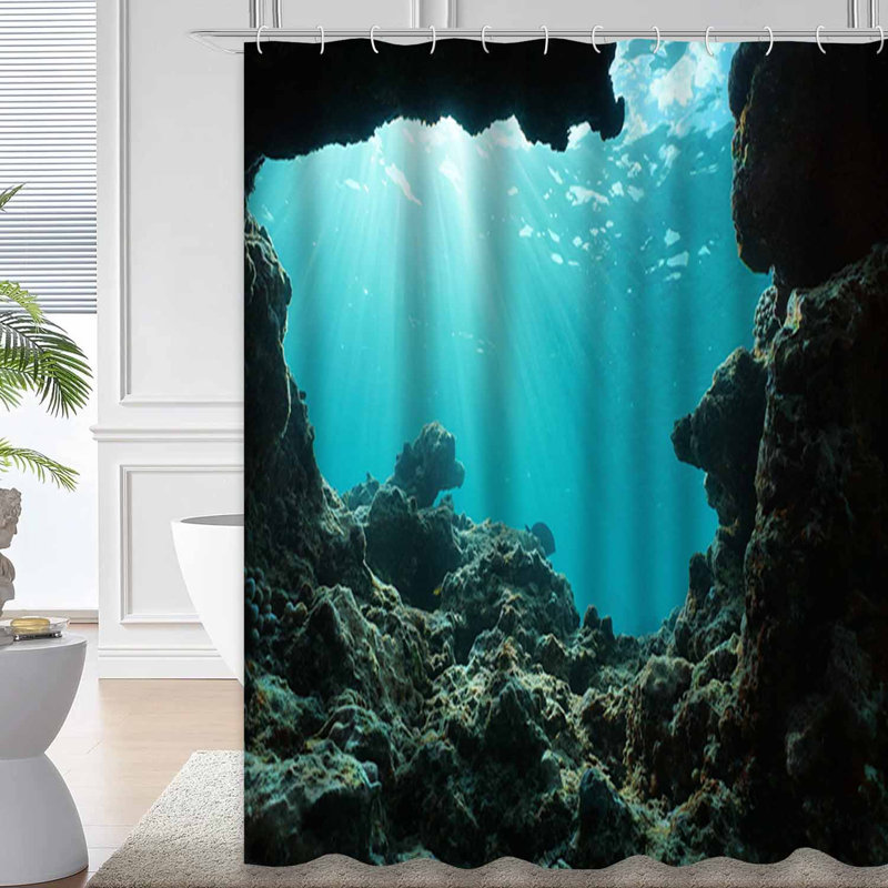Rideau de douche avec 12 crochets, L 72 po x l 78 po