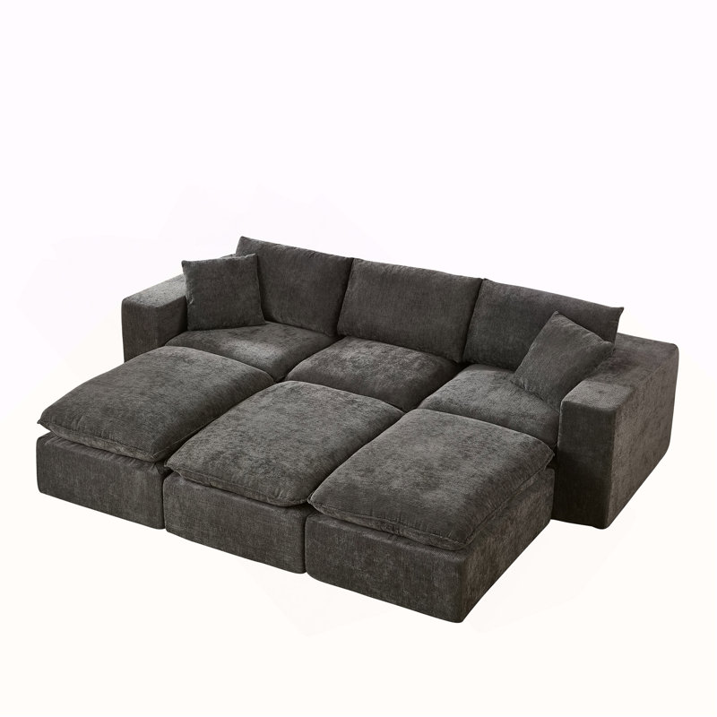 Canapé moderne en nuage de chenille, librement combinable, confortable, idéal pour les meubles de salon modernes dans les maisons, les appartements et les bureaux