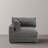 Upholstered Light Gray Faux Rabbit Fur Flannel Armchair with Pillow Back, One Arm Single Chair Module Part For Sectional Sofa-280582033