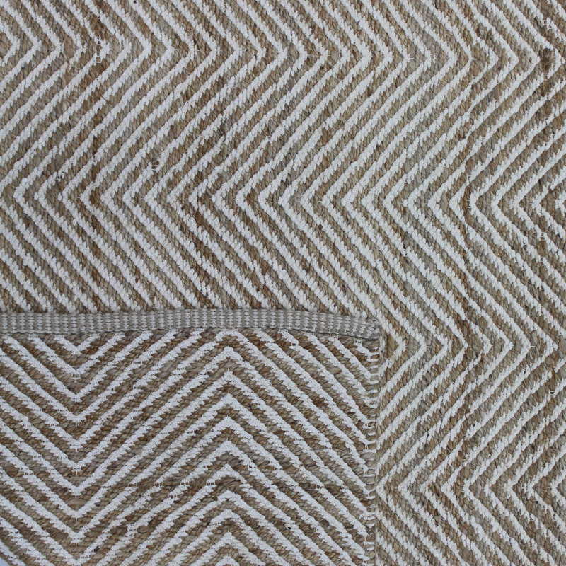 Chevron Area Rug in Brown/Ivory, Rectangle 8' x 10'
