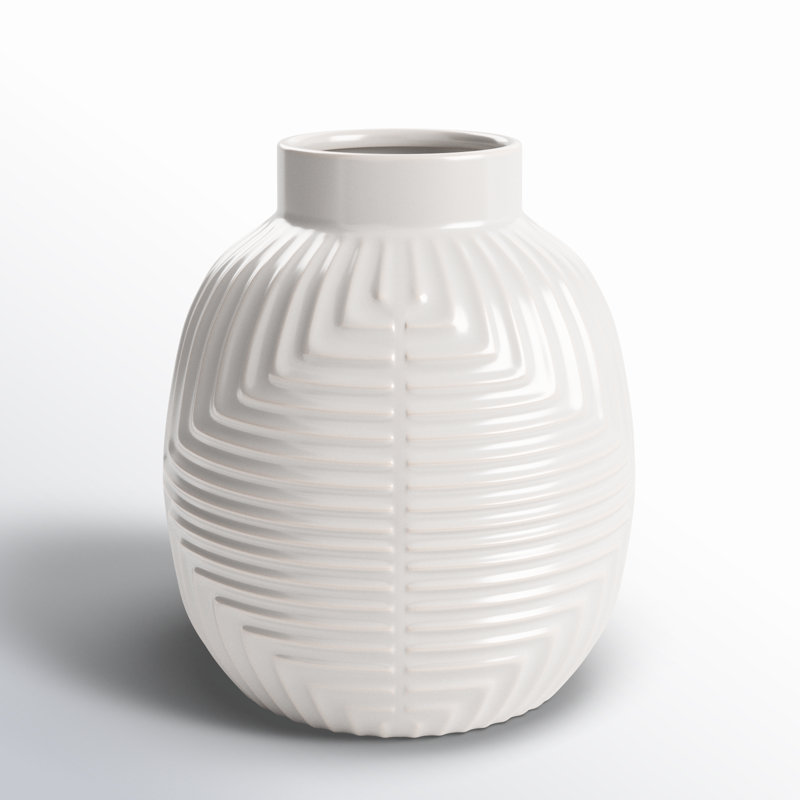 Amyris 11'' Handmade Ceramic Table Vase, White