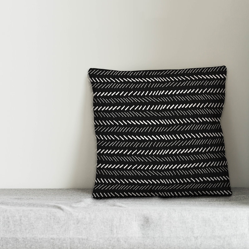 Chevron Throw Pillow, 20" x 20", Black/White Geometric 1