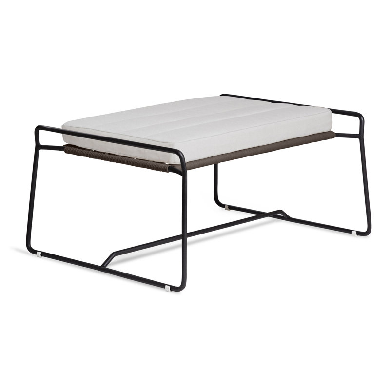 Sandur Outdoor Ottoman, Canvas Natural Sunbrella Canvas, Anthracite Rope/Anthracite Frame