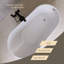 Baignoire de trempage autoportante 59 po en acrylique blanc lustré 59 po