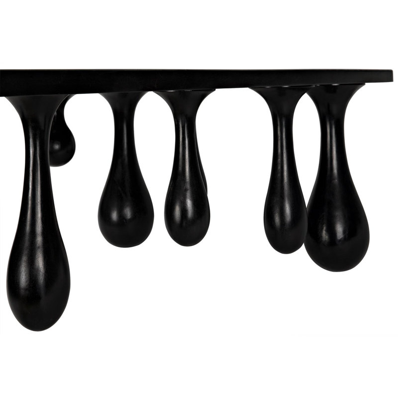 Noir Hand-Rubbed Black Drop Coffee Table, 33x64 in