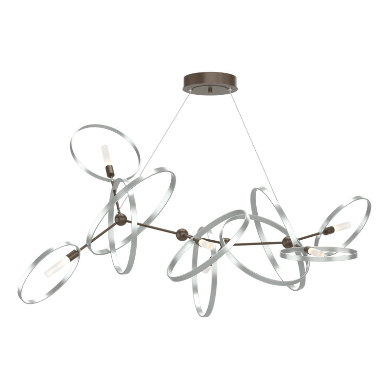 Celesse 6 - Light Unique Geometric Chandelier, Bronze, Vintage Platinum