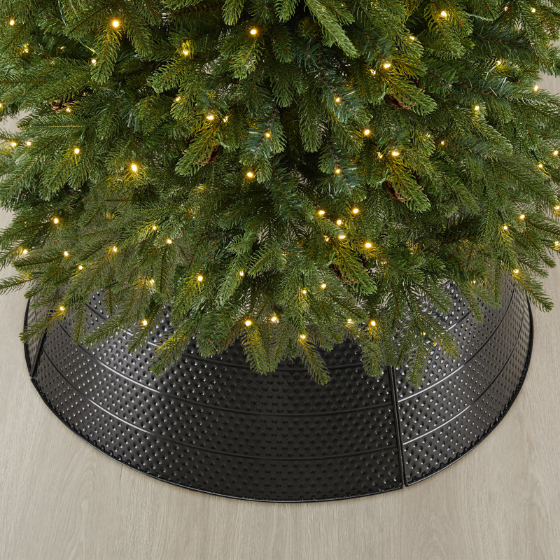 Collier d'arbre de Noël en métal martelé, Noir, H 13 po x l 40,5 po