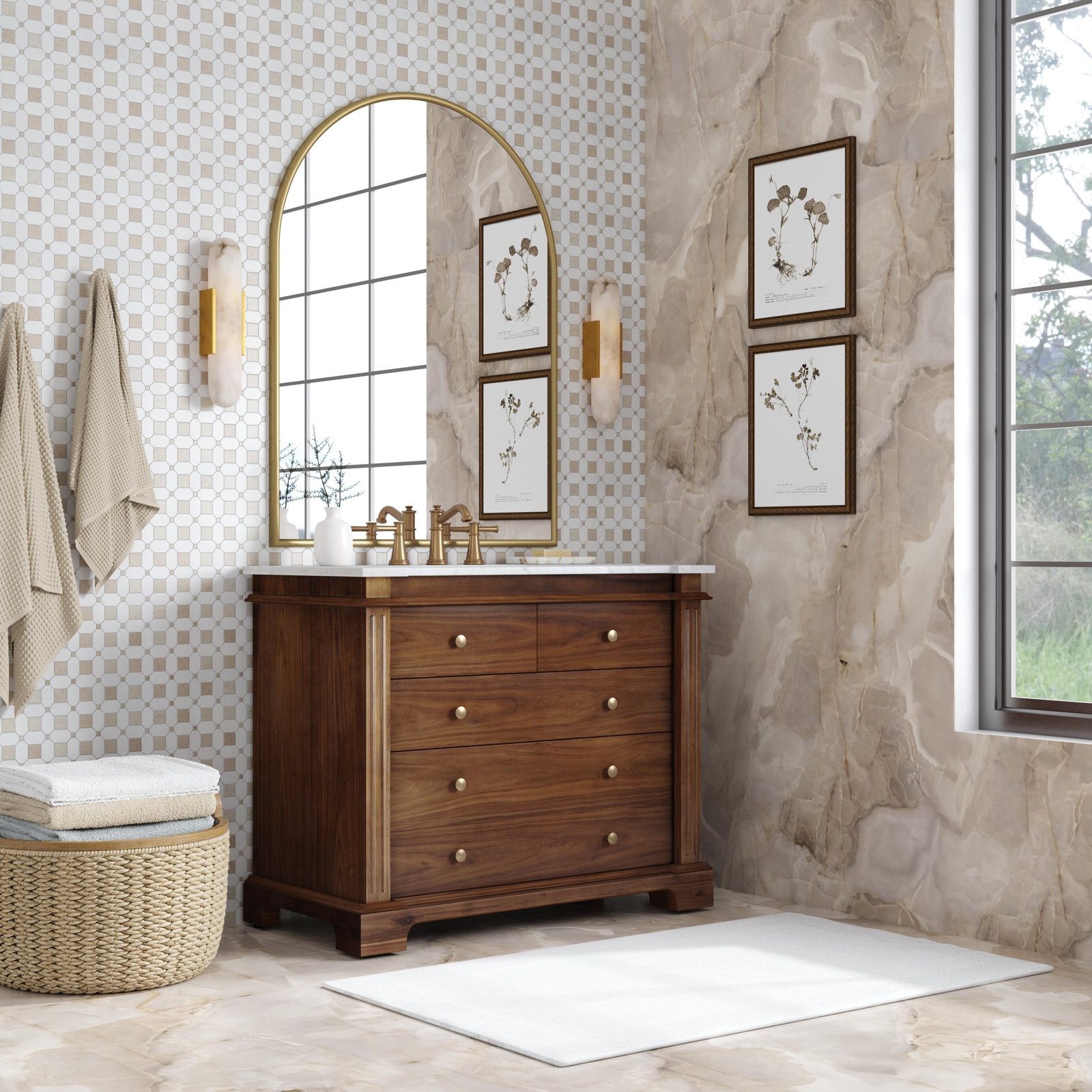 Garza 42" Acacia Single Bathroom Vanity, Walnut Brown