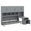 Lit escamotable simple mural avec placard, tiroirs et bureau