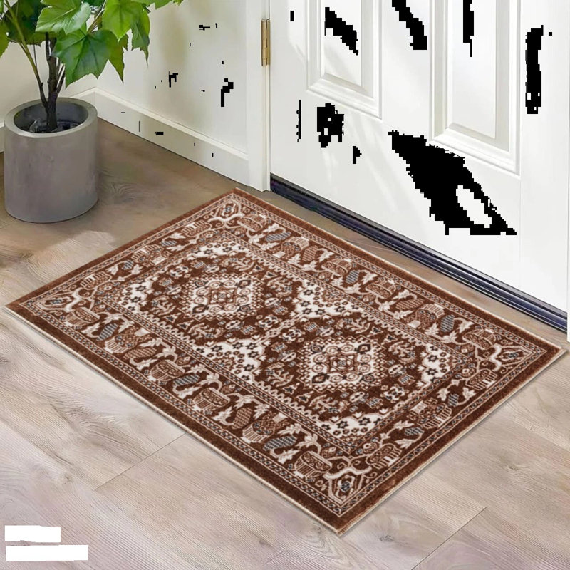 Floral Indoor Doormat, Beige, 60cm W x 110cm L