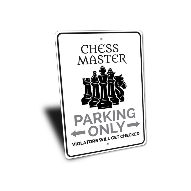 Enseigne en aluminium Chess Master, H 14 po x l 10 po x P 0,04 po
