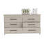 Commode double 6 tiroirs Hms, quatre pieds, plateau supérieur, six tiroirs