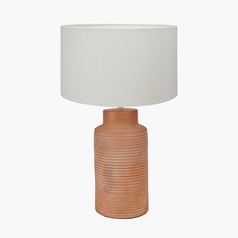 Ceramic Table Lamp, 22.44" H x 13.78" W x 13.78" D, Orange, White