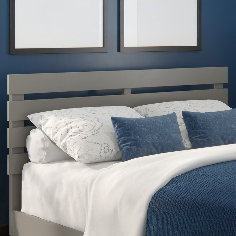 Jaqson Premium Wood Farmhouse Slat Headboard, Gray, Queen