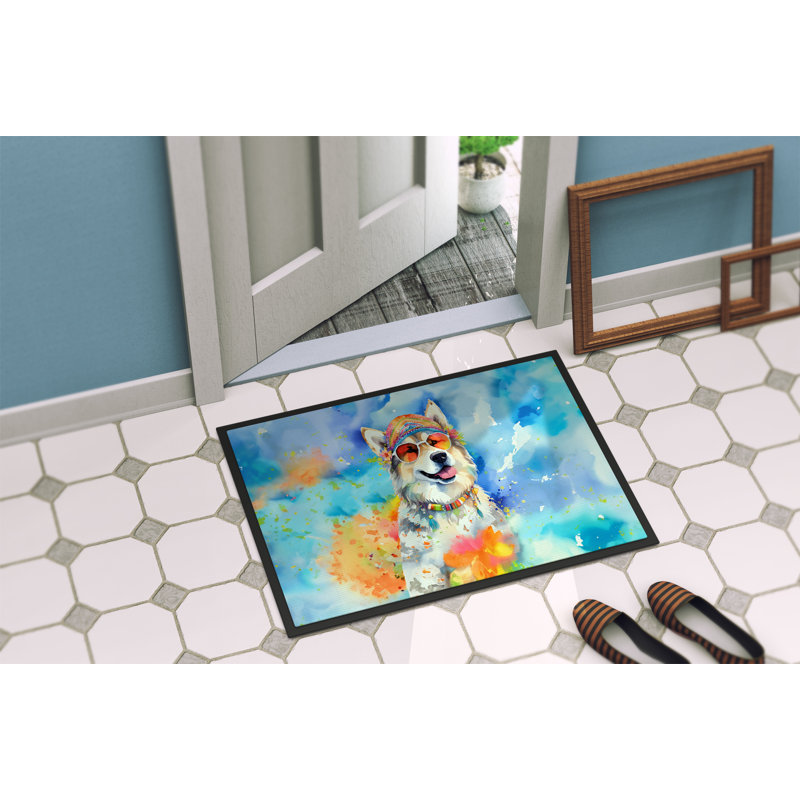 Alaskan Malamute Hippie Dawg Indoor or Outdoor Mat 24x36