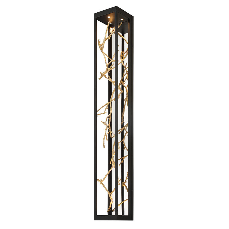 Aerie LED Flush Mounted Sconce, Bronze/Gold