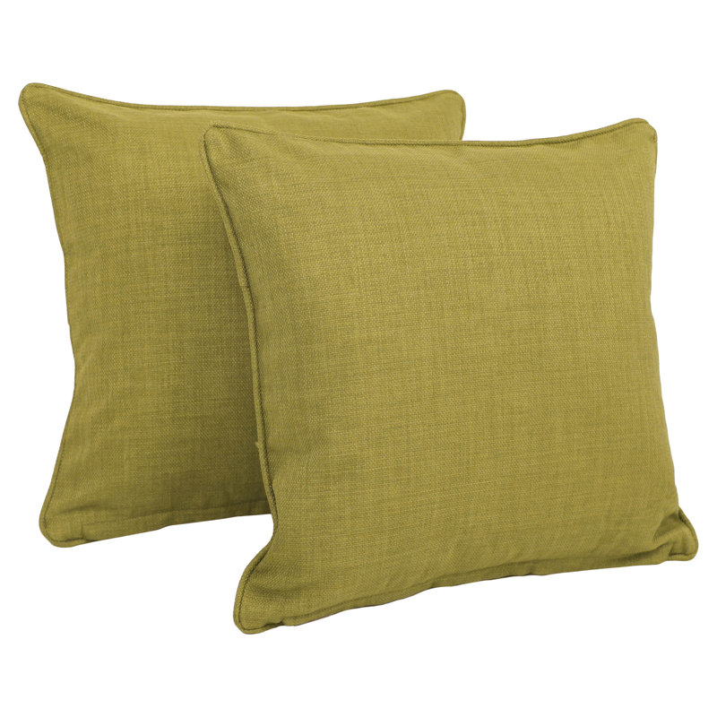 Outdoor Reversible Throw Pillow, 25" H x 25" W, Avocado