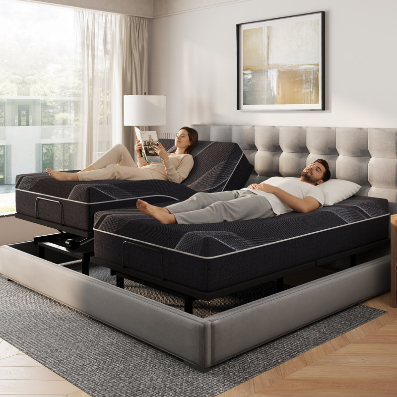 Split King Zero Gravity Adjustable Bed With 12" Memory Foam Mattress, Wireless Remote,Anti Snore Preset