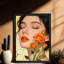 Reproduction d'art encadrée noire, lis orange et beauté rétro-1503060731