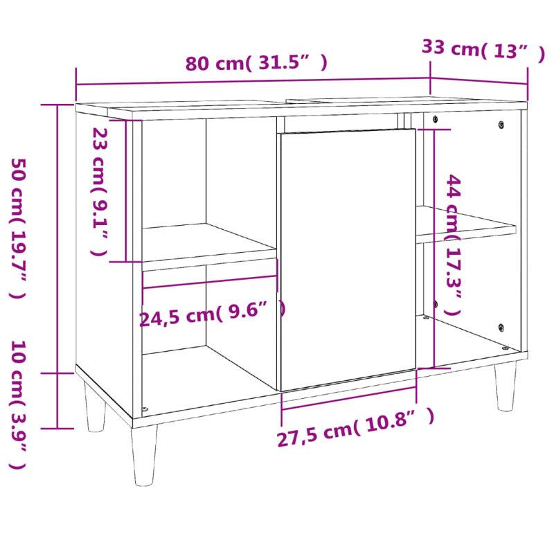 Hoehn Bathroom Furniture Suite, Dark Wood
