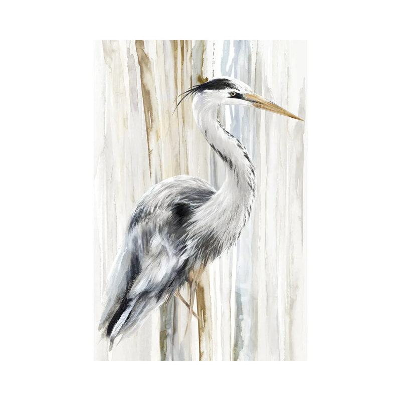 River Heron I - Giclée sur toile tendue avec châssis, H 60 po x l 40 po