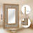 Rectangular Mirror with Textured Wooden Frame-90317191
