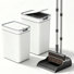 Ensemble de nettoyage, balai et pelle à poussière tout-en-un Joybos avec tête de brosse supplémentaire et paquet de 2 poubelles à couvercle mince