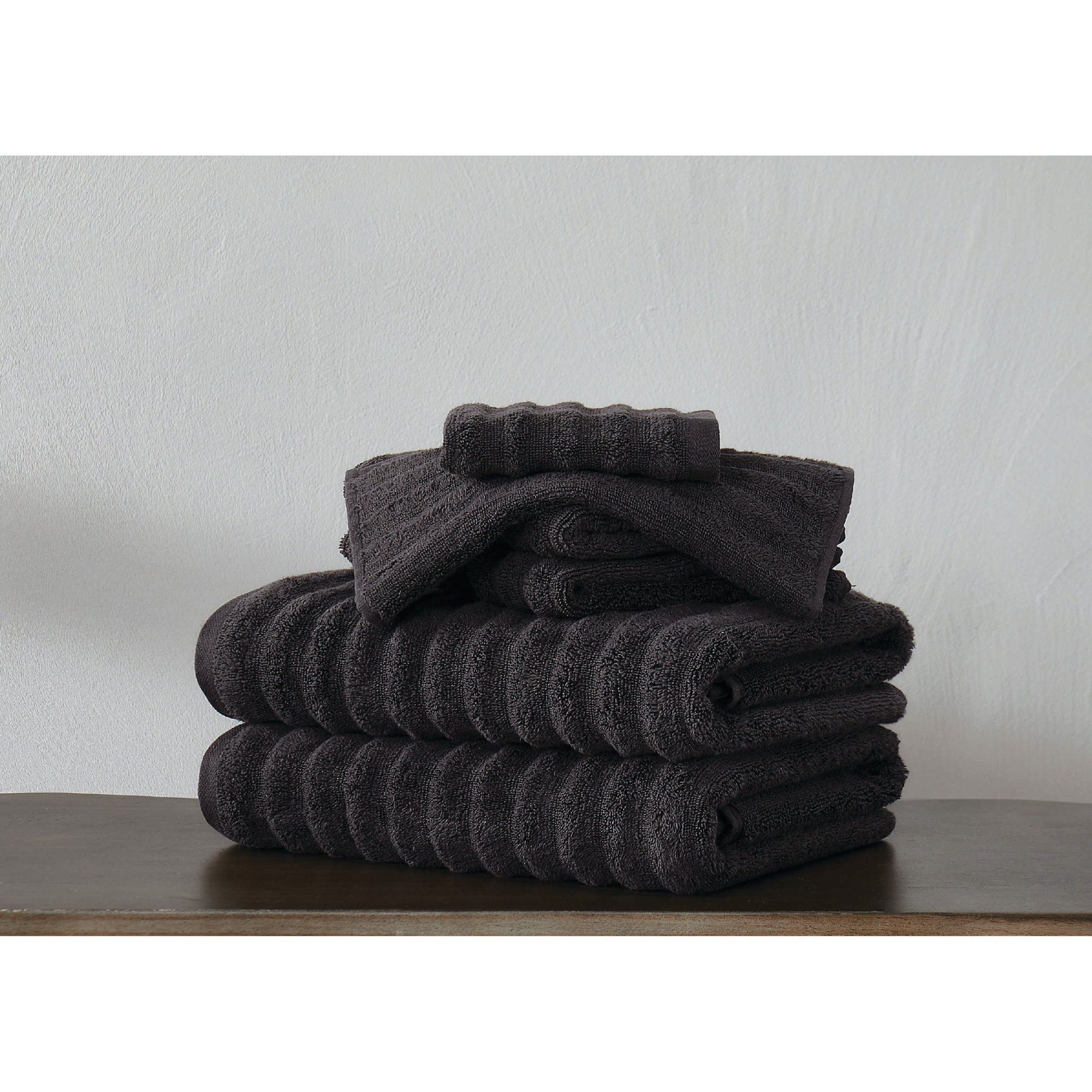  Zero Twist 6 Piece Towel Set, Black